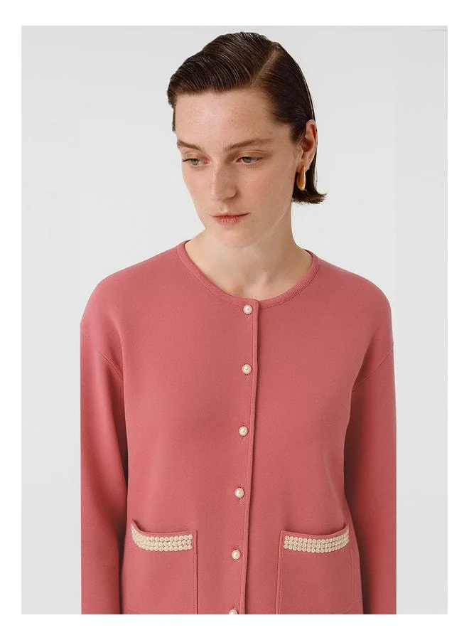 Mısırlı 1951 Rose Dry Pearl Button Pocket Detailed Women's Jacket.