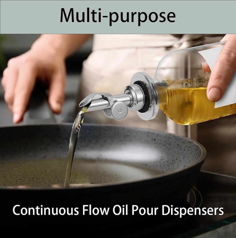 Pafusen 2 حزمة الخمور التلقائي صب صنبور السيارات الوجه موزع زيت الزيتون صنبور صب صنبور لزجاجات الخمور زيت الزيتون صنبور زجاجة صب لشراب النبيذ الكحول المنزل بار الملحقات الفضة - Image 5