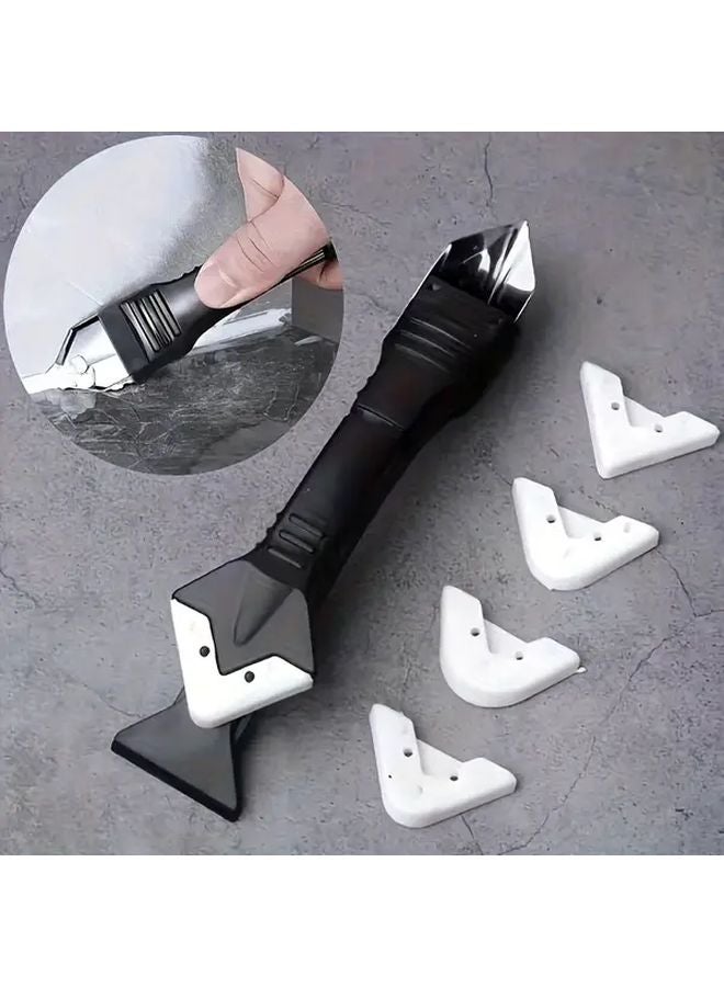 Black 5 In 1 Adhesive Grout Removal Scraper And Sealant Finishing Tool - Image 5