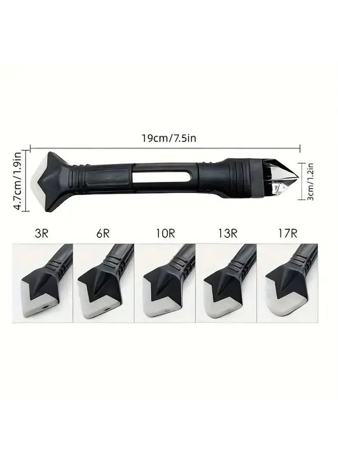 Black 5 In 1 Adhesive Grout Removal Scraper And Sealant Finishing Tool - Image 4