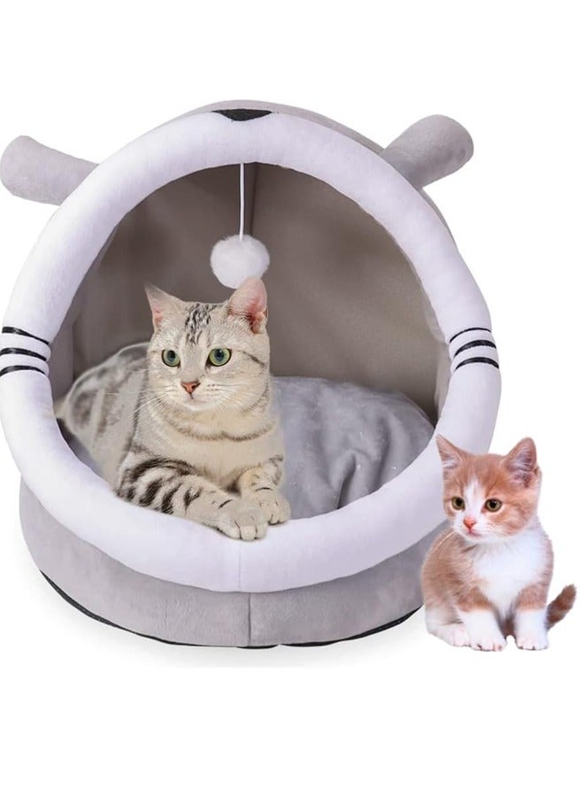 Cat Bed Semi-Enclosed Cat Mattress Removable Washable Cat House Indoor Warm Comfortable Pet Cat Bed Pet Nest Pet Mattress Cat Mattress, Dome Pad Soft Sleep M/L - Image 1