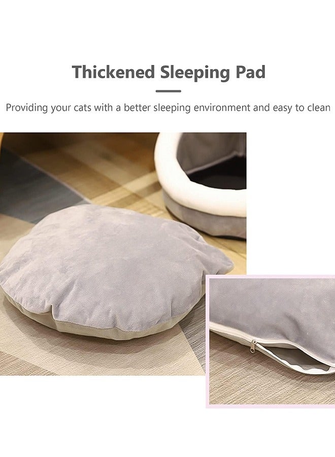 Cat Bed Semi-Enclosed Cat Mattress Removable Washable Cat House Indoor Warm Comfortable Pet Cat Bed Pet Nest Pet Mattress Cat Mattress, Dome Pad Soft Sleep M/L - Image 3