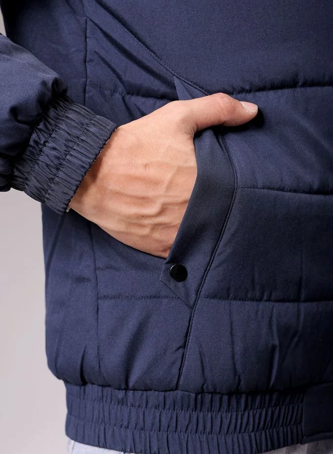 The Indian Garage Co Men Slim Fit Graphic Reversible Puffer Jackets