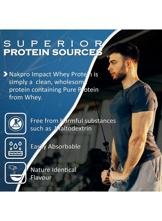 NAKPRO Impact Whey Protein 1kg | Isolate & Concentrate | 24g Protein & 4.9g BCAA | With Digestive Enzymes for better Absorption | NABL Lab Tested 100% Authentic Supplement Powder - Cookies & Cream Flavour - Image 4