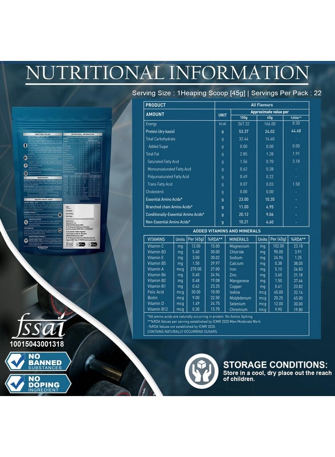 NAKPRO Impact Whey Protein 1kg | Isolate & Concentrate | 24g Protein & 4.9g BCAA | With Digestive Enzymes for better Absorption | NABL Lab Tested 100% Authentic Supplement Powder - Cookies & Cream Flavour - Image 3