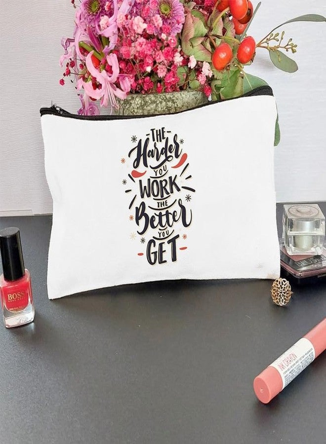 TrendoPrint Makeup Bag with Zipper Tote Bag with 15kgs Capacity (14x16inches) Multi-Purpose Bag, Sturdy Canvas Bag For Shopping, Groceries & College For Girls & Womens (DWT41) - Image 2