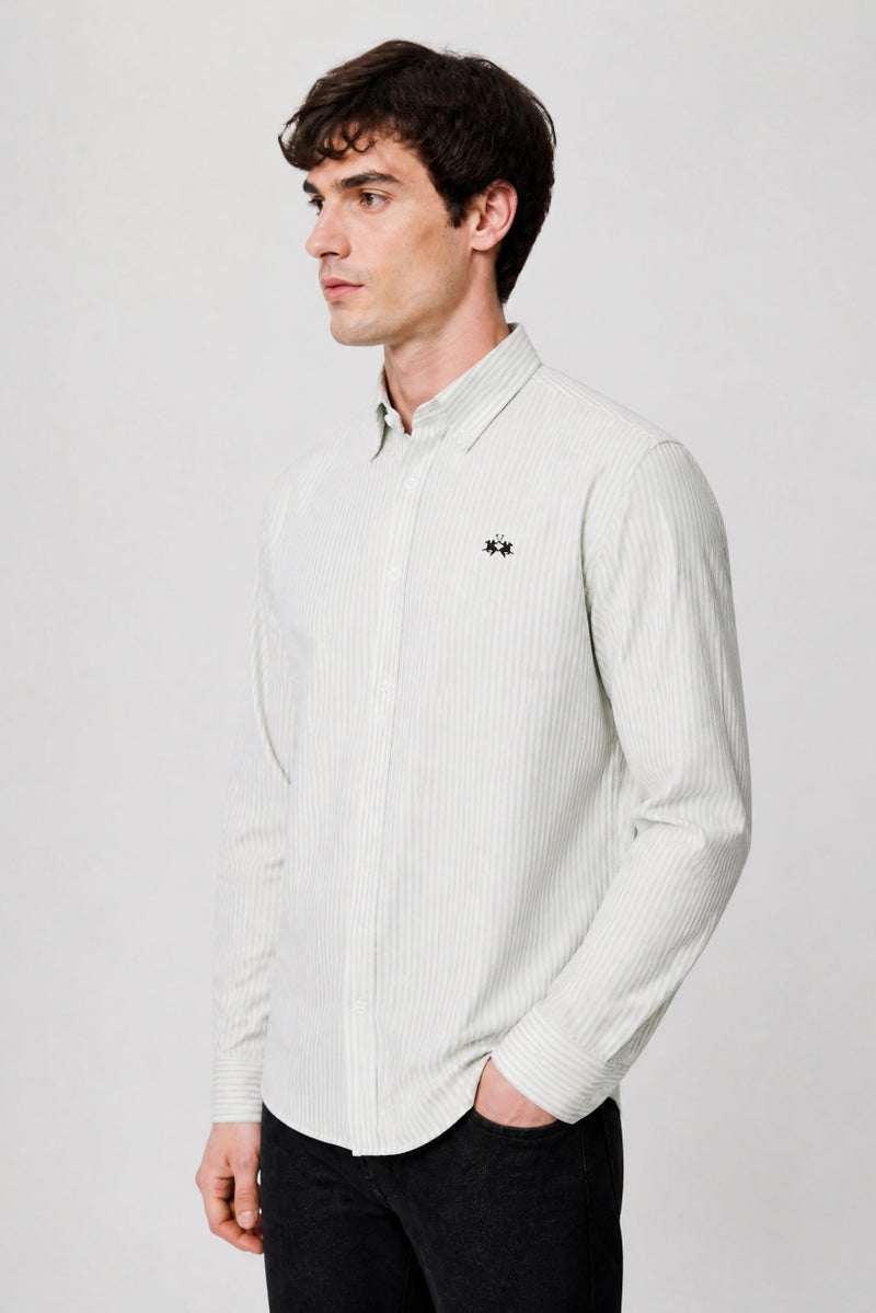 La Martina Men Slim Fit Embroidered Logo Long Sleeve Casual Shirt, Multicolor - Image 2