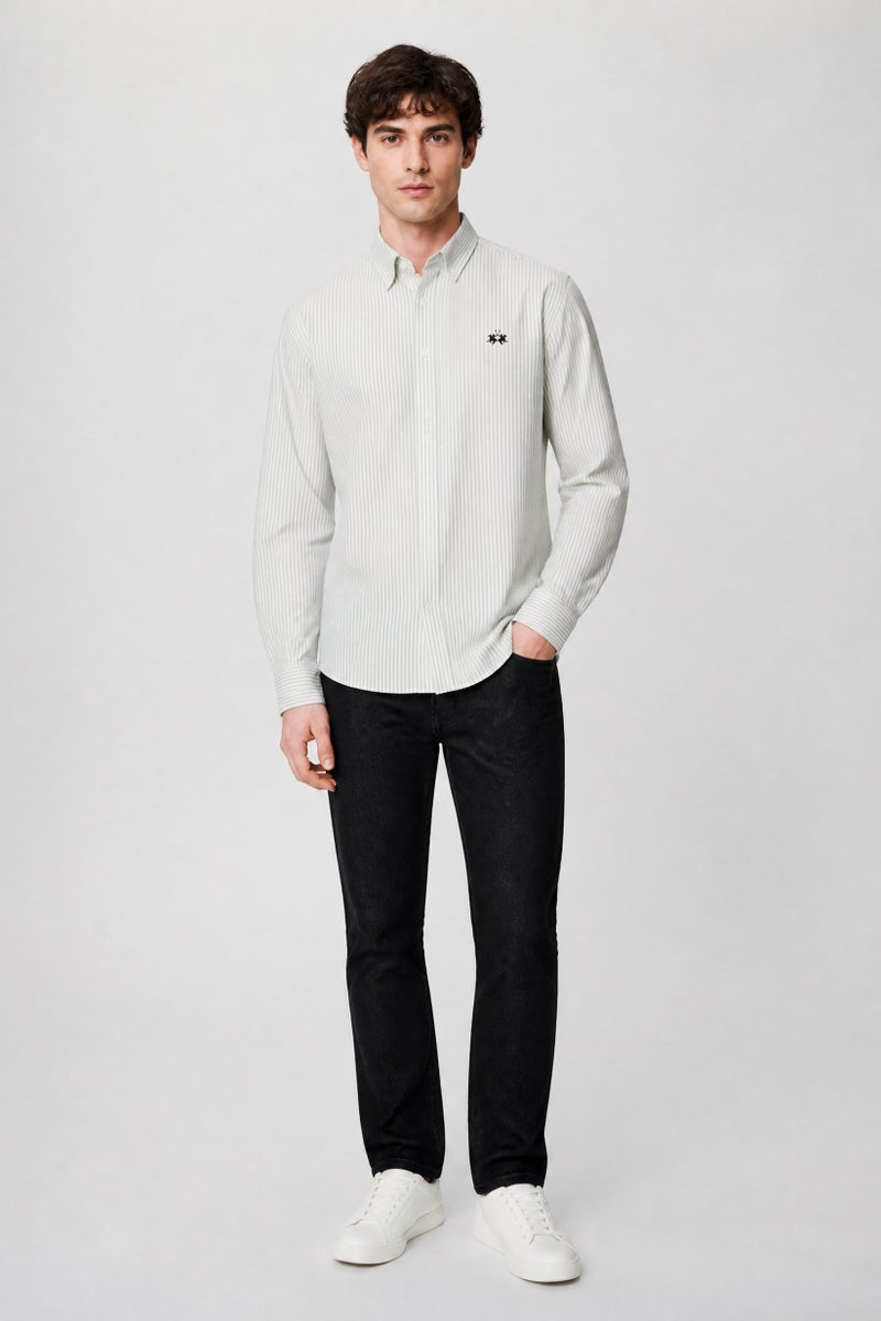 La Martina Men Slim Fit Embroidered Logo Long Sleeve Casual Shirt, Multicolor - Image 4