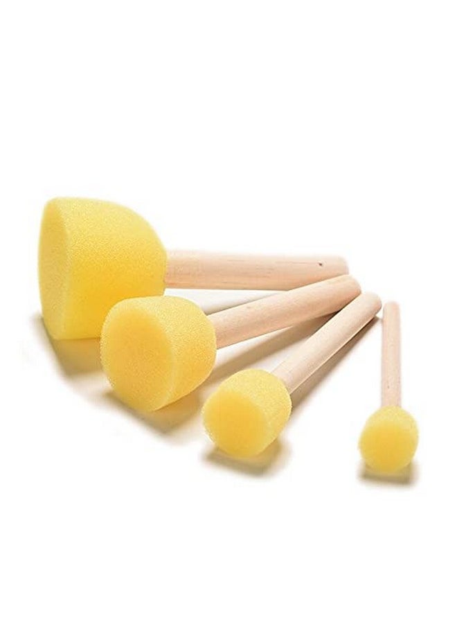 deziine Kid Sponge Paint Brush Original Wooden Handle Painting Graffiti Early Toy Diy Art Supplies Gifts 40Pcs/Set  - Image 1