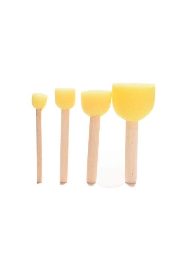deziine Kid Sponge Paint Brush Original Wooden Handle Painting Graffiti Early Toy Diy Art Supplies Gifts 40Pcs/Set  - Image 2