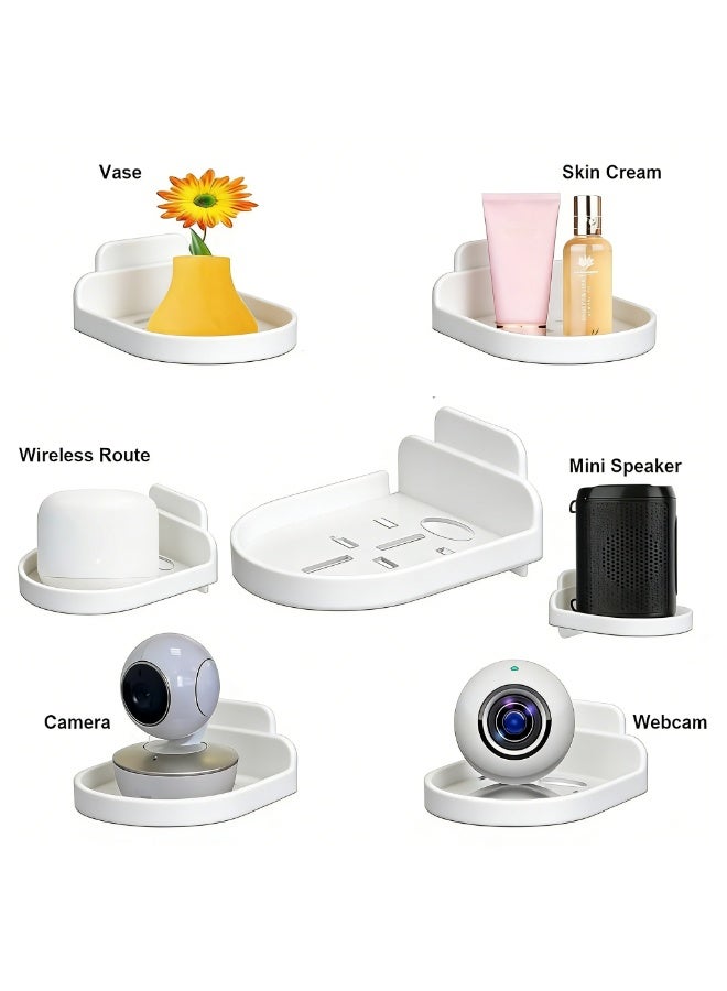 كلوزيلي حامل كاميرا جداري (1 قطعة)، رف عائم لاصق بدون حفر، حامل تثبيت كاميرا مراقبة، رف جداري صغير، تركيب على الجدار أو السقف أو الزاوية، رف زاوية من الأكريليك، حامل من مادة ABS، مناسب للكاميرات، السماعات وأجهزة المراقبة. - Image 3