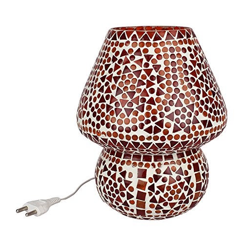 earthenmetal Mushroom Shaped Glass Table lamp for Bedside Living & Home Decoration Turkish Lamp (Red, 6.5 inches, Bulb not Included). - Image 2