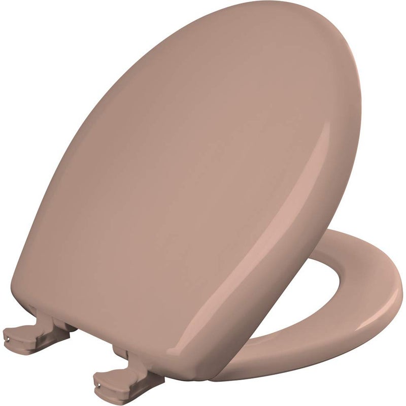 Bemis Classic Colors Slow Close Toilet Seat Easy Clean Hinges and Durable Plastic Seat Made in USA Round Wild Rose