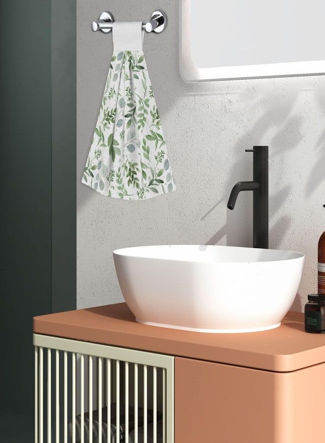 Vodbne Sage Green Kitchen Hand Towels with Hanging Loops Absorbent Dish Oven Towel, Fast Drying Hanging Towels Spring Decor for Home Kitchen Bathroom - Image 3