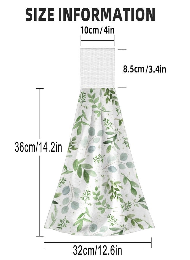 Vodbne Sage Green Kitchen Hand Towels with Hanging Loops Absorbent Dish Oven Towel, Fast Drying Hanging Towels Spring Decor for Home Kitchen Bathroom - Image 5