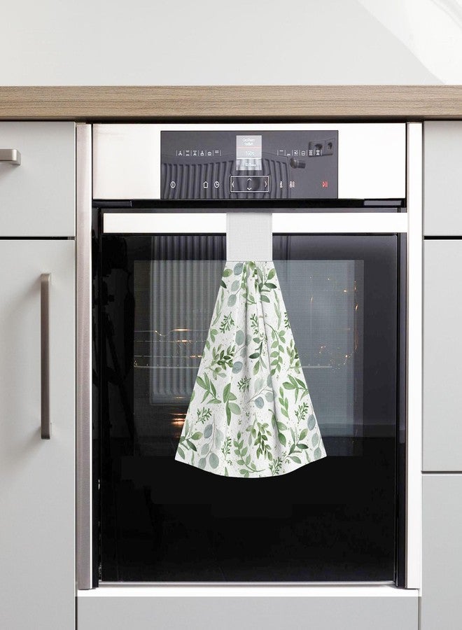 Vodbne Sage Green Kitchen Hand Towels with Hanging Loops Absorbent Dish Oven Towel, Fast Drying Hanging Towels Spring Decor for Home Kitchen Bathroom - Image 4