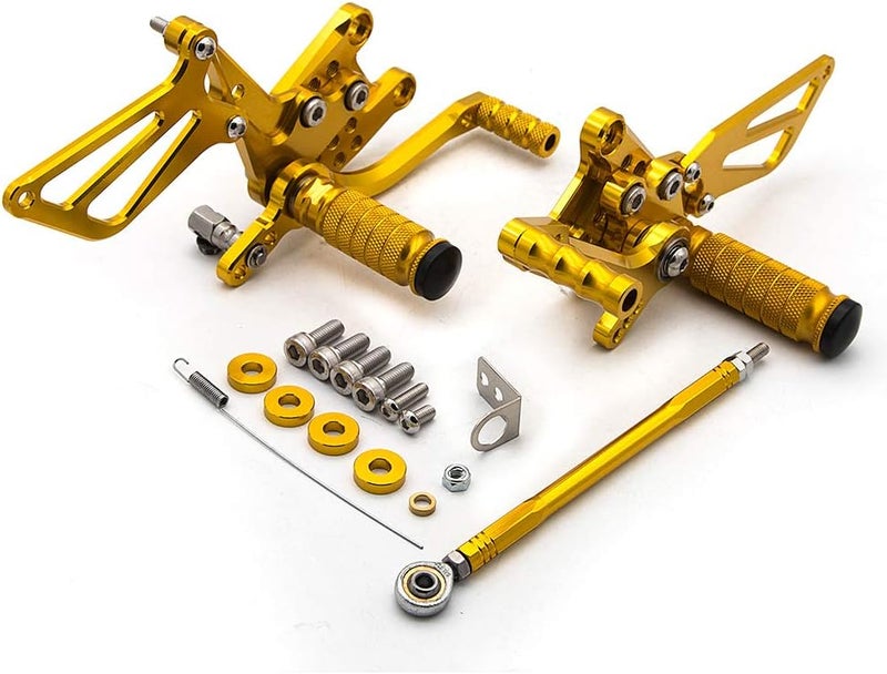 PROCNC Motorcycle Aluminum Rearsets Foot pegs Rear sets Footrest Fit for Suzuki GSXR1000 2000 2001 2002 2003 2004 GSXR750 1996-2005 SV650/SV650S SV1000/S 1998-2014 GSX600 2000-2005 (Gold) - Image 5