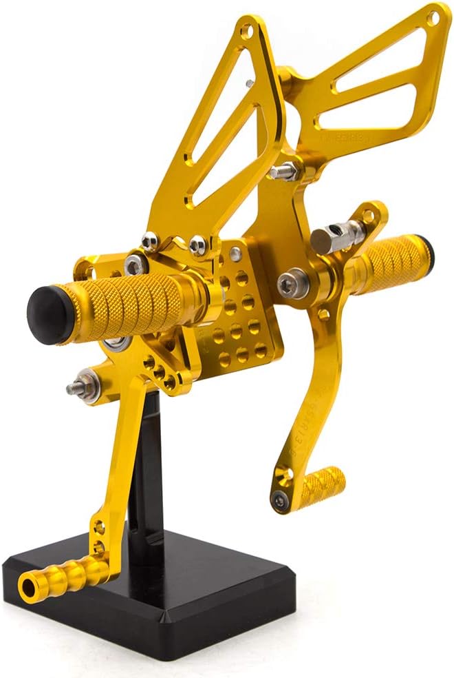 PROCNC Motorcycle Aluminum Rearsets Foot pegs Rear sets Footrest Fit for Suzuki GSXR1000 2000 2001 2002 2003 2004 GSXR750 1996-2005 SV650/SV650S SV1000/S 1998-2014 GSX600 2000-2005 (Gold) - Image 4