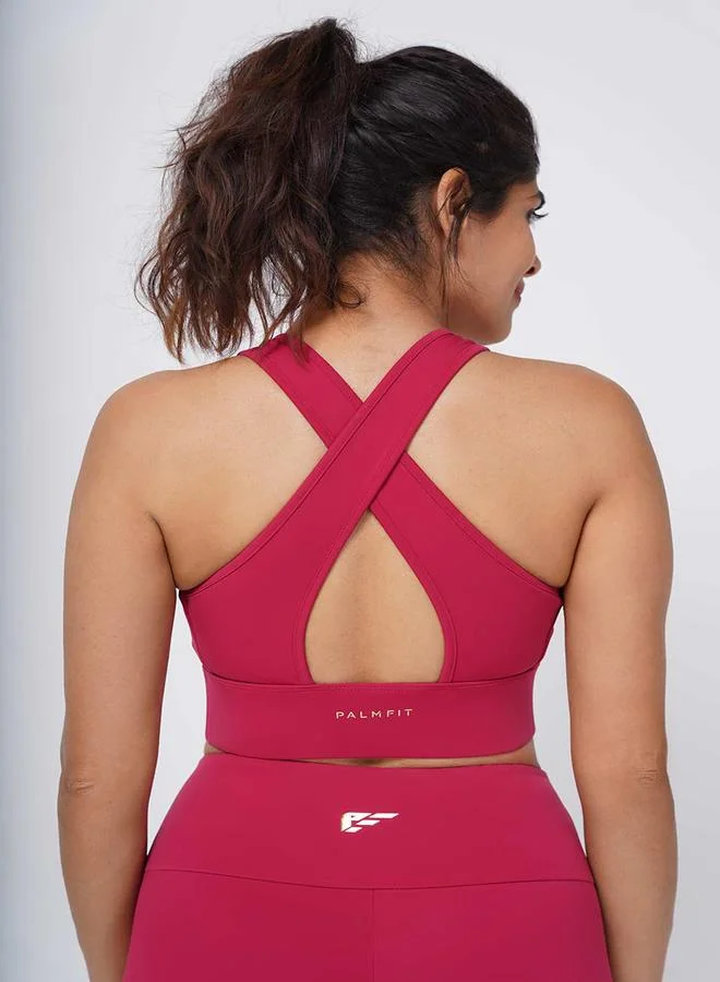 PALMFIT Palmfit Women Red Cross Strap Nova Active Sports Bra