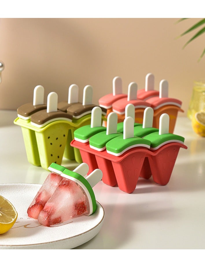 AROAQ Ice Cream Mold, Water Melon Shape Cover Ice Cream Mold, Durable Longlasting Silicone Popsicle Molds For Making Ice Creams  - Image 1