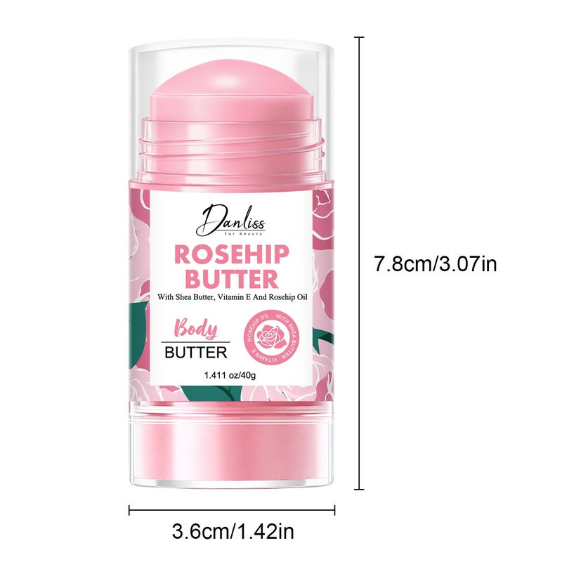Danliss Rosehip Body Butter Stick 40g, Shea Butter, Vitamin E, Moisturizing and Brightening Solid - Image 5