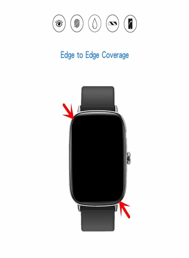 MIHENCE Screen Protector for TGW01 / IDW28 1.85'' Smart Watch, 3D Full Screen Coverage PMMA Protective Film Compatible for YMZ TGW01 / KIBFLE TGW01 / SOUYIE IDW28 / Yoever 1.85'' Smartwatch (3 PCS) - Image 3