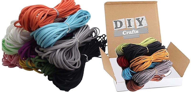 DIY Crafts DIY Crafts Pack of 20 Meter, As Image Colour No# 3, 20mtr + Meter 20+ Colour 3x1.4mm Faux Suede Cord Roll String Leather Lace Beading Thread Leather Cordin (Pack of 20 Meter, As Image Colour No# 3)  - Image 5