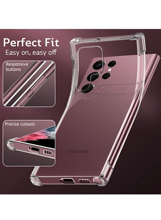 DUSALA Galaxy S22 Ultra 5G Case, DUSALA Rubber Slim Thin Flexible Clear TPU Shock-Absorbing Corners Anti-Scratches Lightweight Gel Soft Silicone Protective Case Cover for Samsung Galaxy S22 Ultra - Clear - Image 3