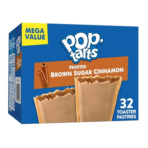 Pop Tarts Pop-Tarts Toaster Pastries, Breakfast Foods, Kids Snacks, Family Pack, Frosted Brown Sugar Cinnamon (32 Pop-Tarts) - Image 1