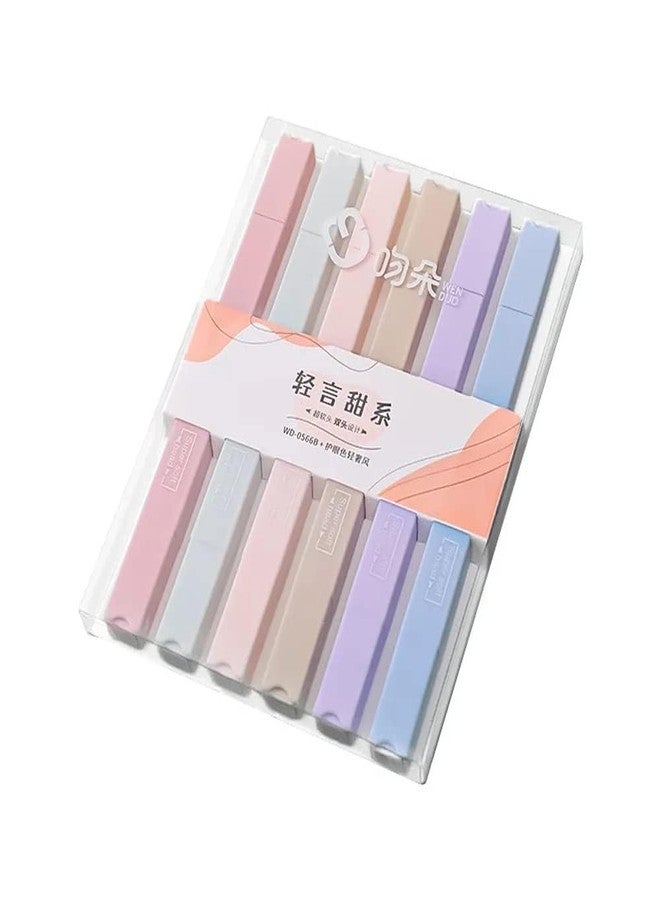 VEPROIX Aesthetic Cute Pastel Highlighters Tip No Bleed Bible Highlighters Pen For Office Journal School Study Accessory Supplies (MultiColor) (Highlighters Set Of 6) - Image 1