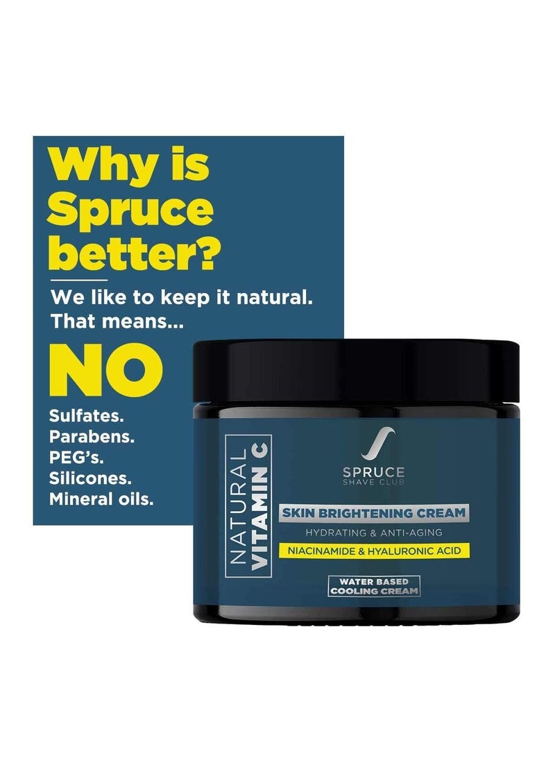 Spruce Shave Club - Vitamin C Skin Brightening Cream For Men And Women With 1% Hyaluronic Acid Skin Brightening And Anti Ageing Cream For Fine Lines Wrinkles And Dark Spot Removal 50gm - Image 1