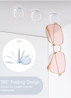 Excefore Sunglasses Organizer Wall Mounted Sunglasses Holder 6 Pack Hanging Eyeglass Holder, White with Adhesive  - Image 3