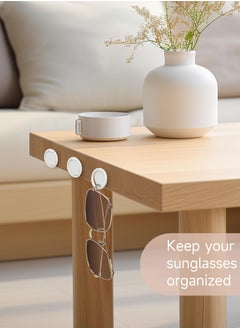 Excefore Sunglasses Organizer Wall Mounted Sunglasses Holder 6 Pack Hanging Eyeglass Holder, White with Adhesive  - Image 4