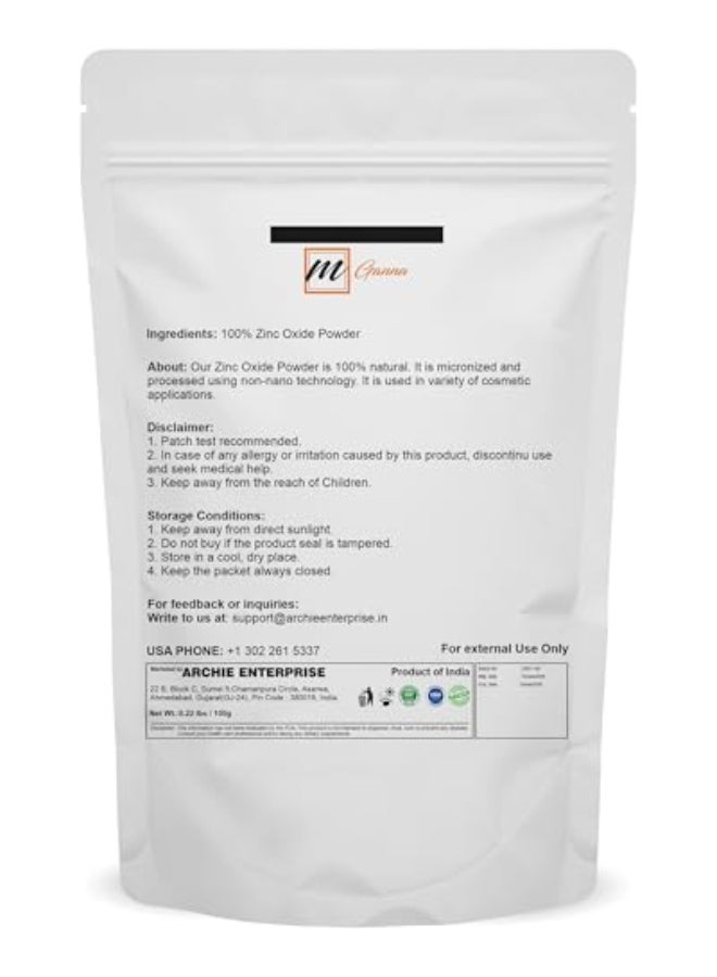 mGanna 100 Natural Zinc Oxide Powder NonNano Uncoated Particles 022 LBS 100 GMS - Image 3