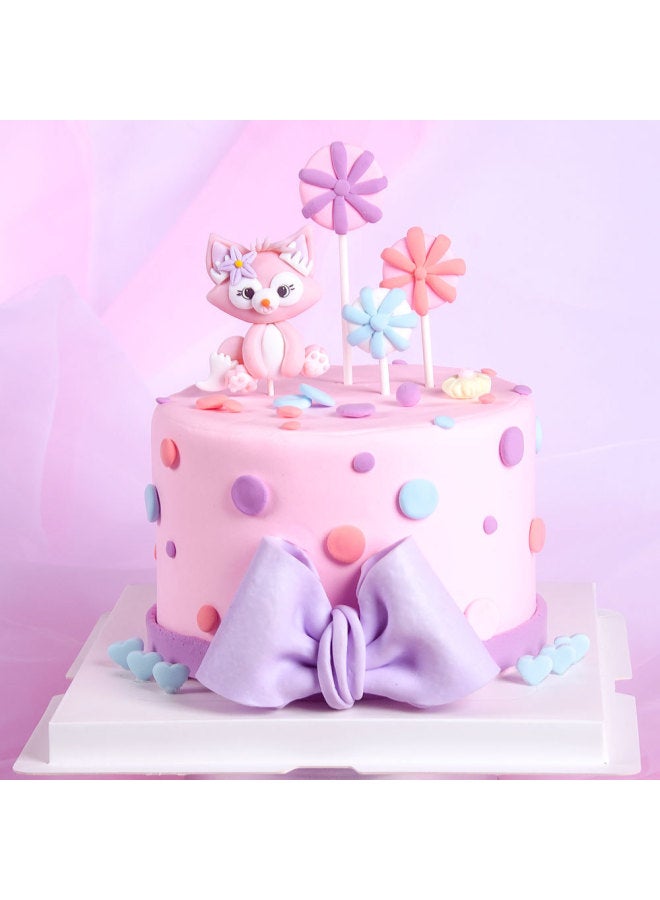2022 Baking Cake Decorating Cartoon Series Cute Fox Doll Ornaments Plug In Brand Internet Celebrity Dress Up-Color:Cute Fox 01  - Image 2