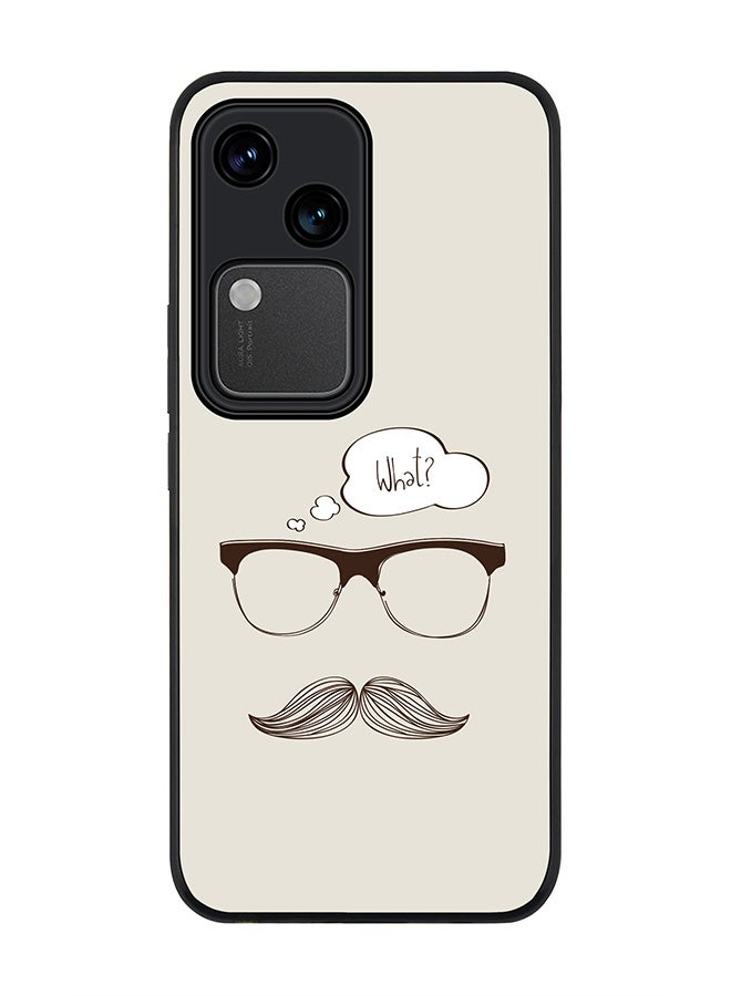 Rugged Black edge case for Vivo V30 5G, Slim fit Soft Case Flexible Rubber Edges Anti Drop TPU Gel Thin Cover -  What (Hipster)