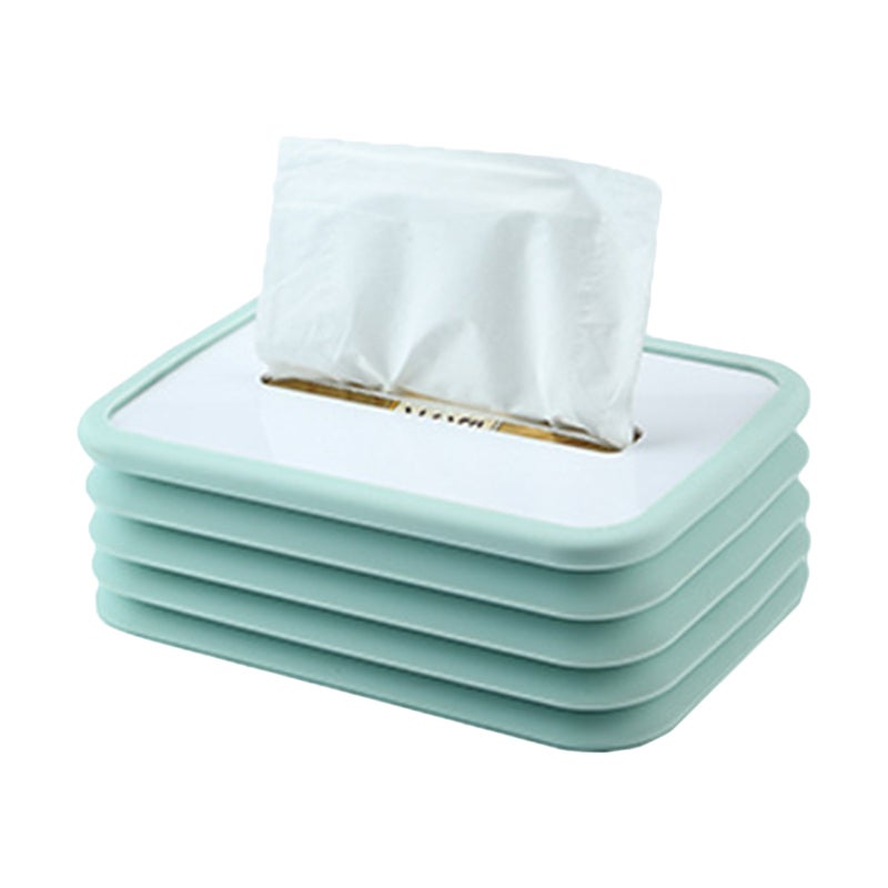 Foldable Paper Towel Dispenser: Blue Silicone Material - Space-saving Design Paper Towel Holder for Home Bathroom, Travel & Daily Use - Image 1
