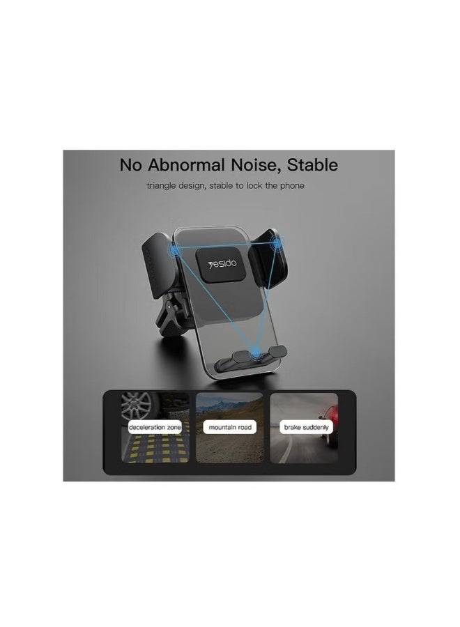 Yesido C163 Transparent Air Vent Car Phone Holder – Universal Clip Mount, Strong Grip, 360° Rotation, Scratch-Resistant Clear Design - Image 3