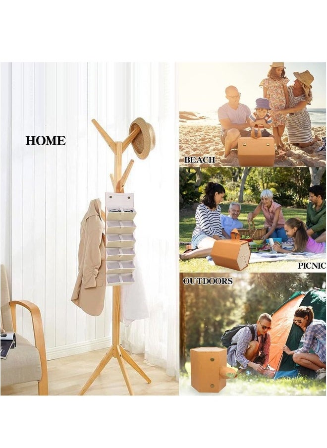 Generic - Sunglass Eyeglass Organizer Collector 6 Slot PU Eyeglasses Storage Case Box Multiple Hanging Eyewear Display - Image 1