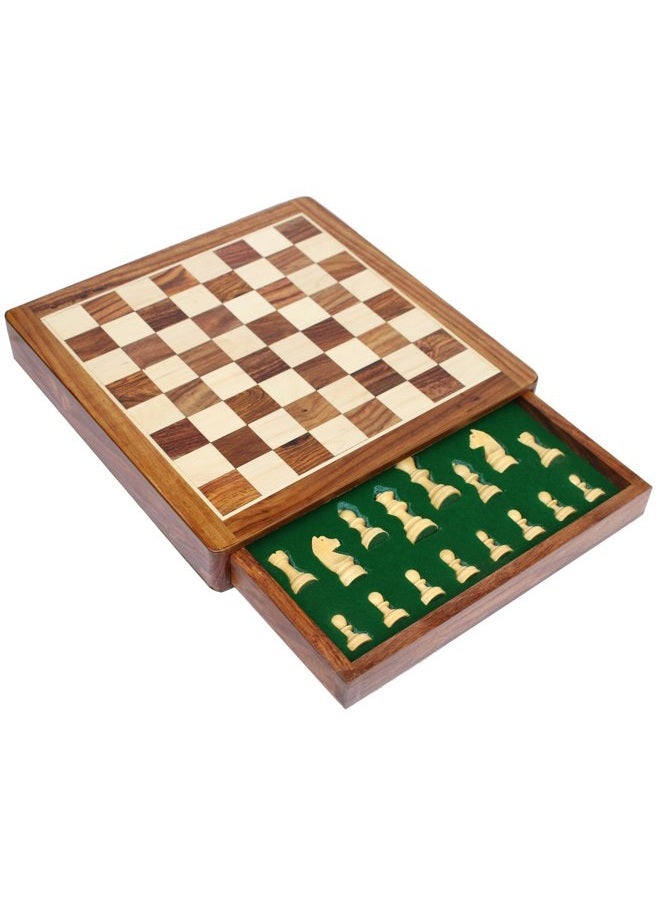 Medieval Replicas SouvNear Limited Stock - Chess Set 12X12 Magnetic Chess Set Standard Board Game With Chessmen Storage Drawer Handmade In Fine Wood - Non-Folding, One Size - Image 1