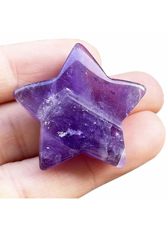 Fekuar Moss Agate Crystal Star Chakra Stones for Reiki Healing Yoga Balance Meditation Polished Mini Pocket Palm Stone 1 Inch (30mm) - Image 1