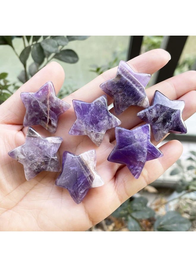 Fekuar Moss Agate Crystal Star Chakra Stones for Reiki Healing Yoga Balance Meditation Polished Mini Pocket Palm Stone 1 Inch (30mm) - Image 4
