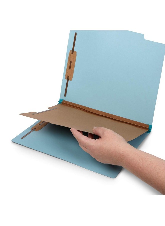 Blue Summit Supplies 10 Blue Classification Folders - 1 Divider - 2 Inch Tyvek Expansions - Durable 2 Prongs Designed to Organize Standard Medical Files, Law Client Files, Office Reports - Letter Size, Blue, 10 Pack  - Image 3