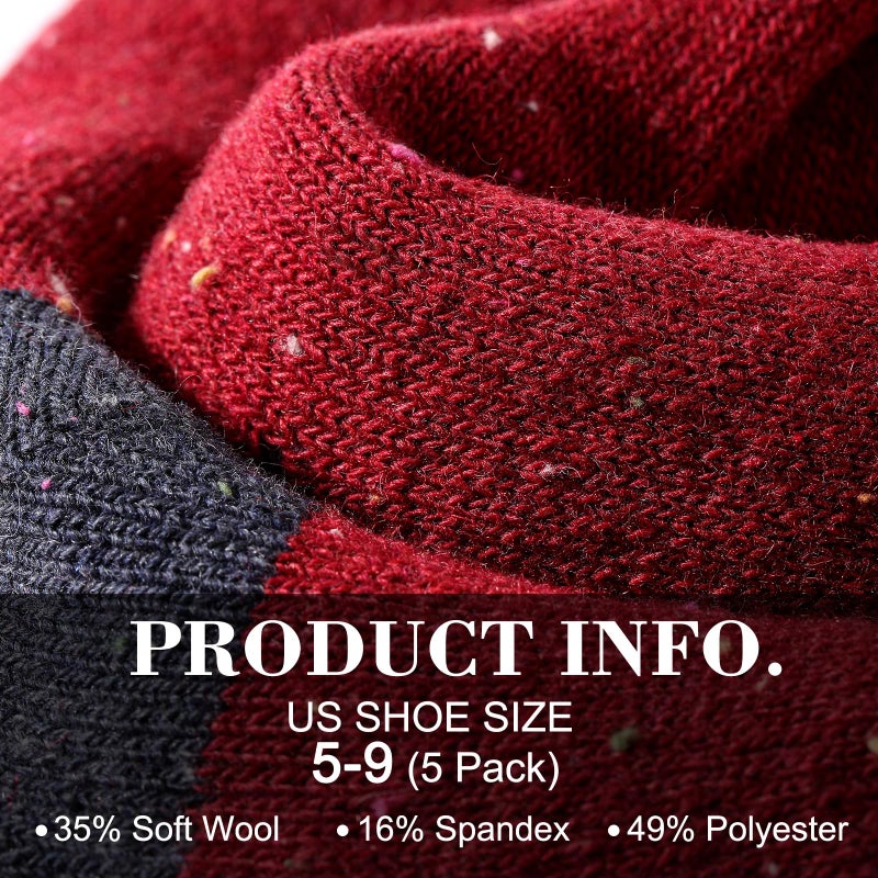 Pleneal Wool Socks for Women - Womens Winter Warm Wool Sock Men Cozy Knit Boots Socks for Women - Image 5