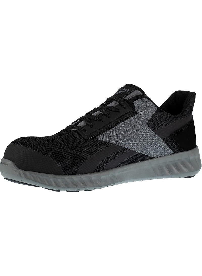 Reebok Work حذاء سلامة للرجال بمقدمة مركبة مقاوم للانزلاق قابل للتهوية وخفيف للعمل RB4020 Sublite Legend أسود رمادي - Image 2