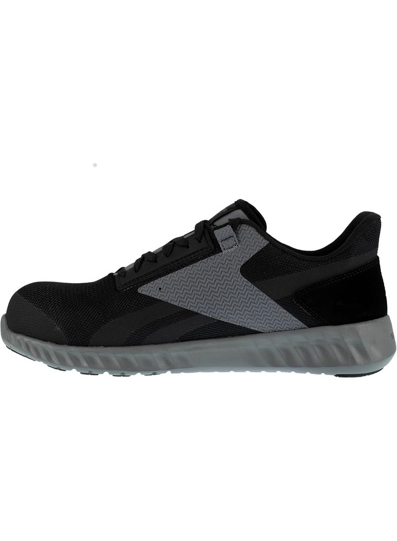 Reebok Work حذاء سلامة للرجال بمقدمة مركبة مقاوم للانزلاق قابل للتهوية وخفيف للعمل RB4020 Sublite Legend أسود رمادي - Image 3