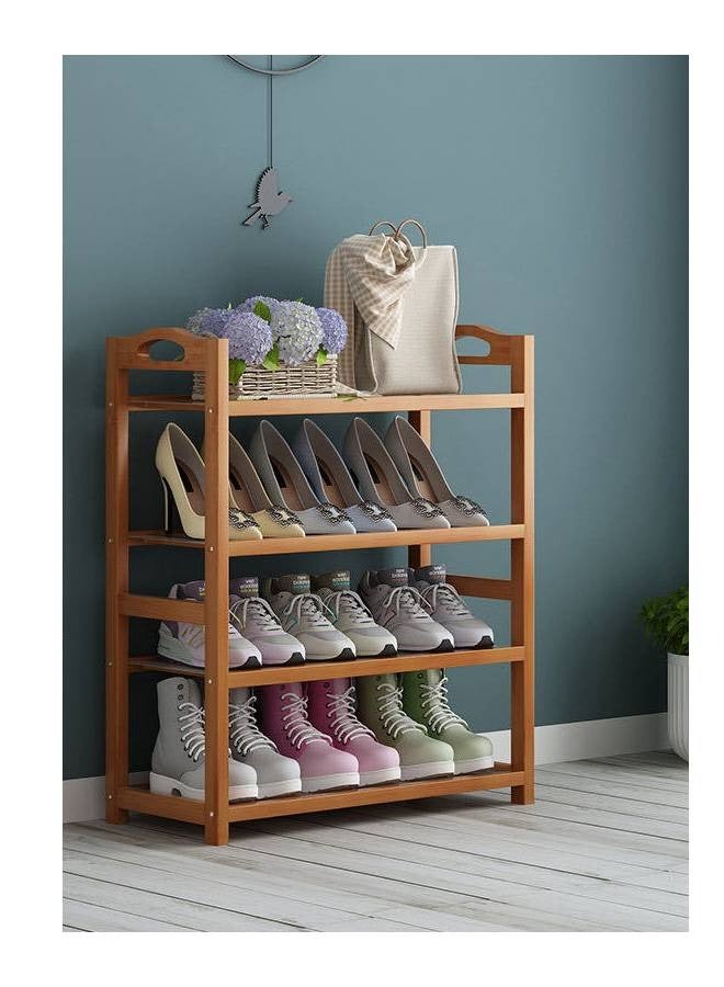 fashionhome 4 Tiers Multipurpose Bamboo Shoe Rack Shoe Organizer Shelf Storage Rack Display Stand for Entryway and Living Room Home Office Furniture 60x25x63 cm  - Image 1
