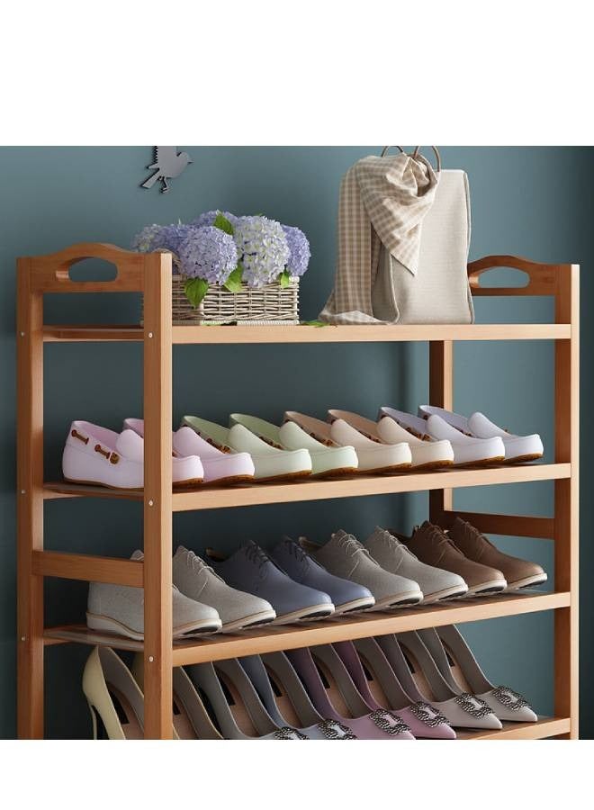 fashionhome 4 Tiers Multipurpose Bamboo Shoe Rack Shoe Organizer Shelf Storage Rack Display Stand for Entryway and Living Room Home Office Furniture 60x25x63 cm  - Image 2