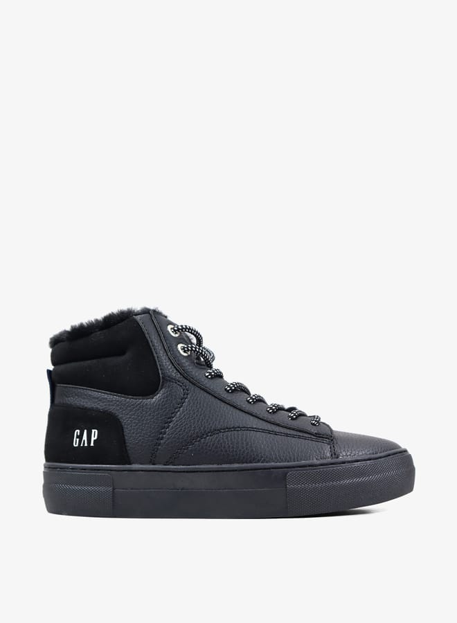 GAP Women's Panelled High Top Sneakers with Lace-Up Closure  - Image 1