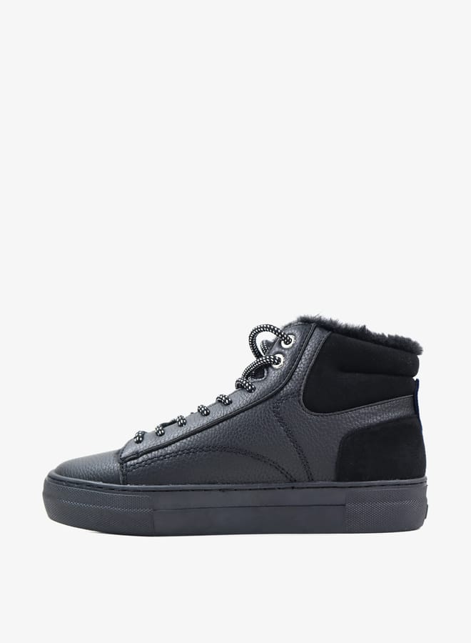 GAP Women's Panelled High Top Sneakers with Lace-Up Closure  - Image 2